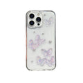 Luxury 3D Butterfly Pearl Drop Glue Glitter Phone Case For iPhone