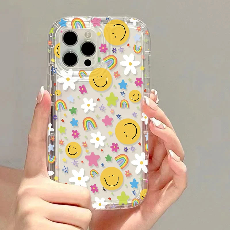 Flower Cute Rainbow Cartoon Smile Cover Phone Case