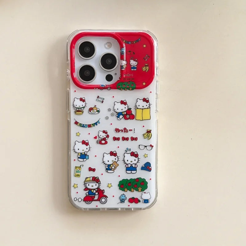 Kawaii Cute Happy Hello Kitty Cat Phone Case For iPhone
