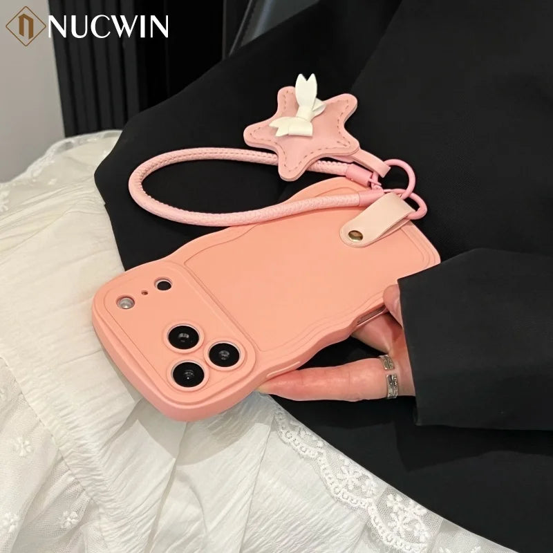 3D Wave Silicone Lanyard Case For iPhone