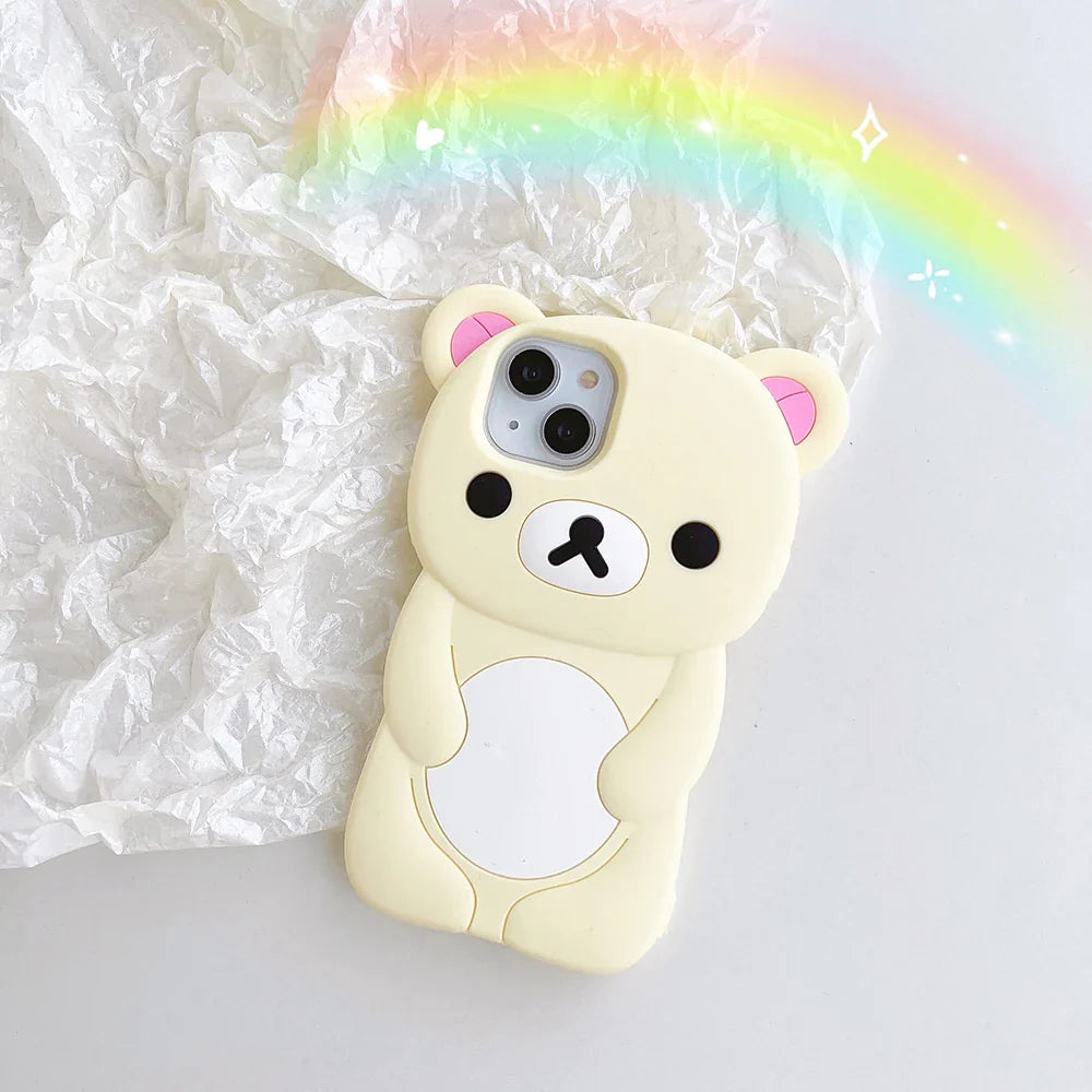 Cartoon Rilakkuma Bear Silicone Soft Cover Phone Case