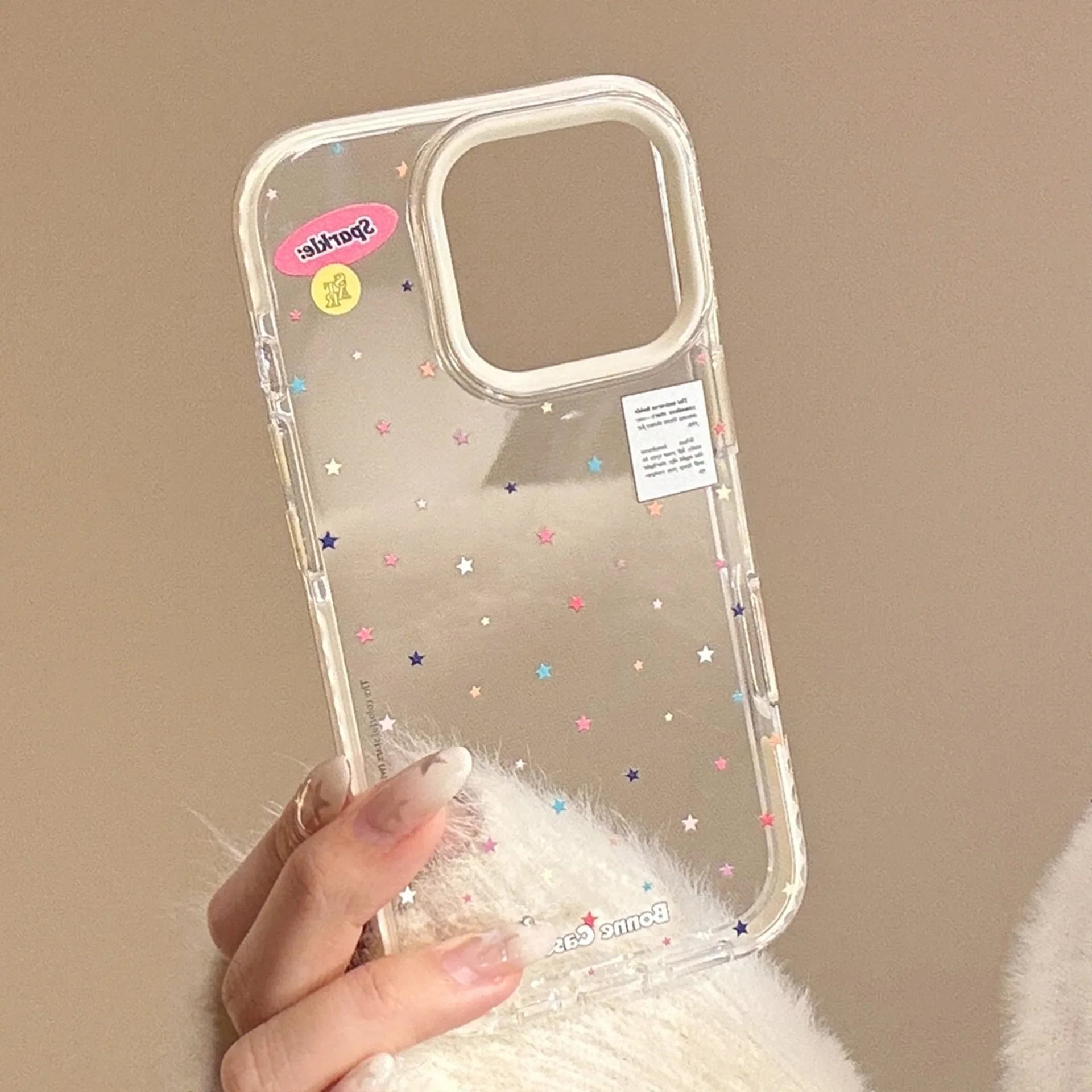 Korean Colorful Stars With Love Heart Bracket Magnetic Phone Case For iPhone