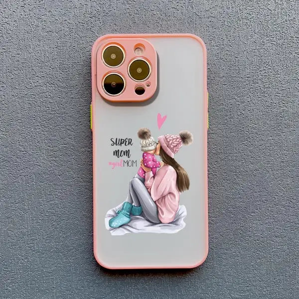 Super Mom Baby Girl Son Phone Case For iPhone