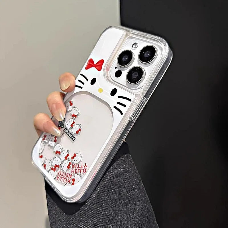 Kawaii Hello Kitty Quicksand Mobile Phone Soft Shell Simple Transparent Anime For For iPhone