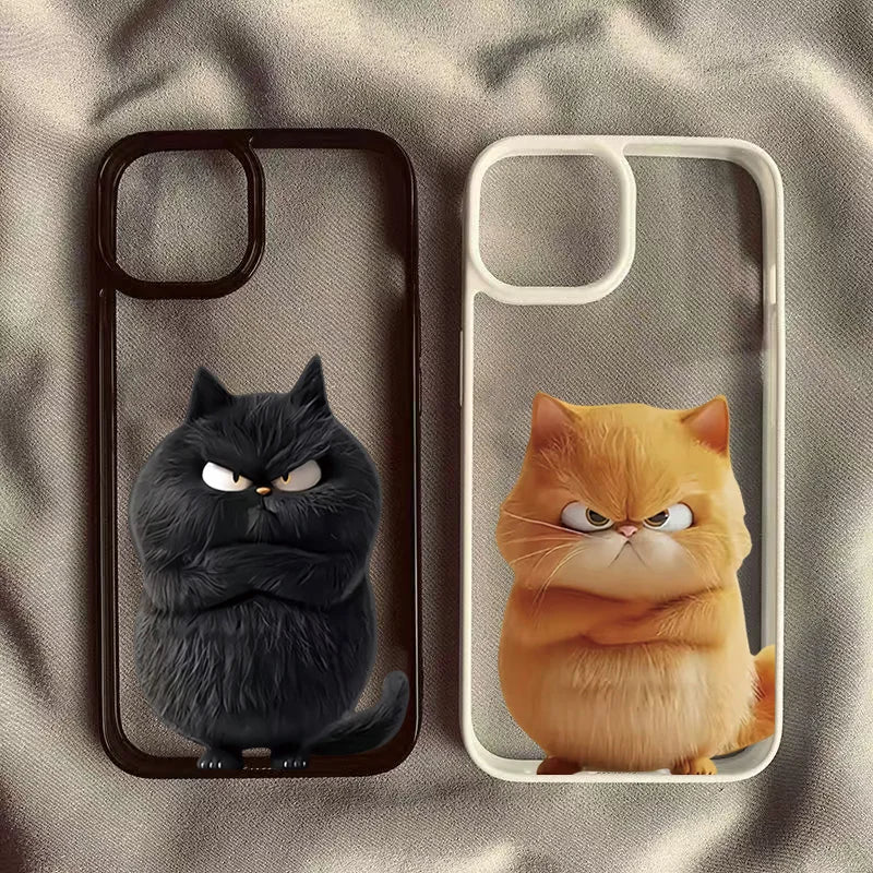 Funny Cool Cat Clear Phone Case