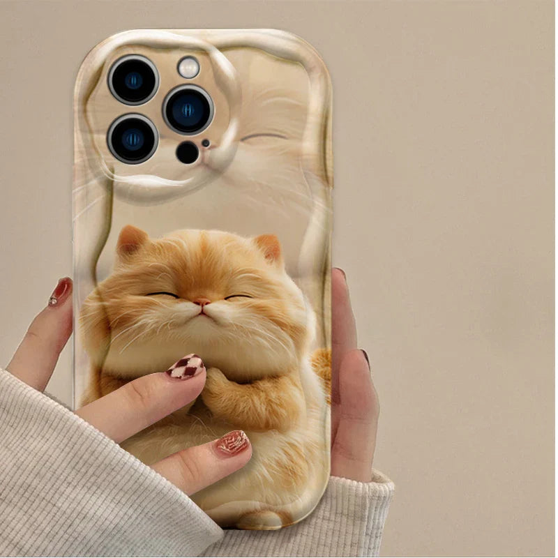 Orange Black White Cat Lovely Expression Phone Case For iPhone