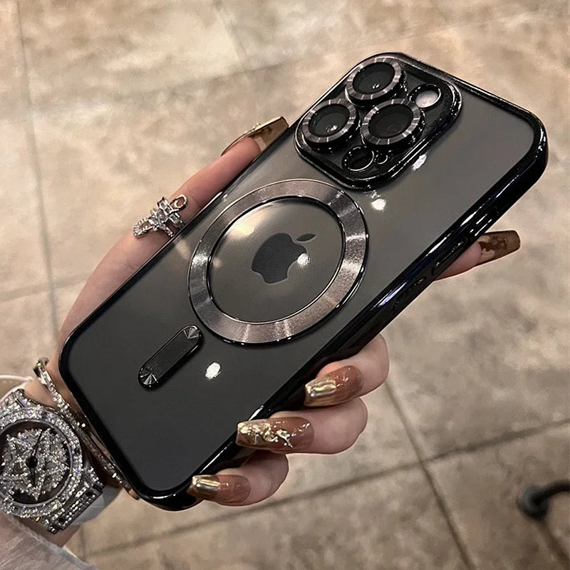 Luxury Transparent Magsafe Wireless Charging Phone Case