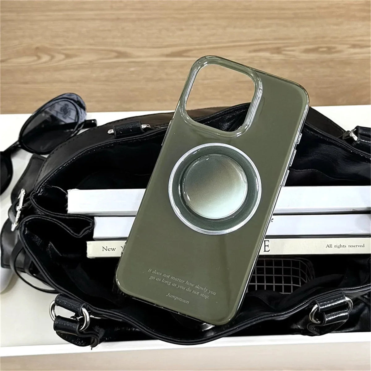 Simple Green Color Magnetic Phone Case For iPhone