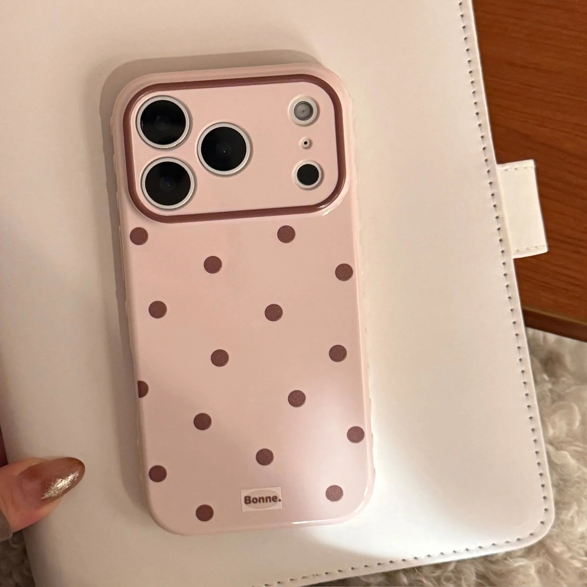 Korean Full Screen Polka Dots Soft Phone Case For iPhone
