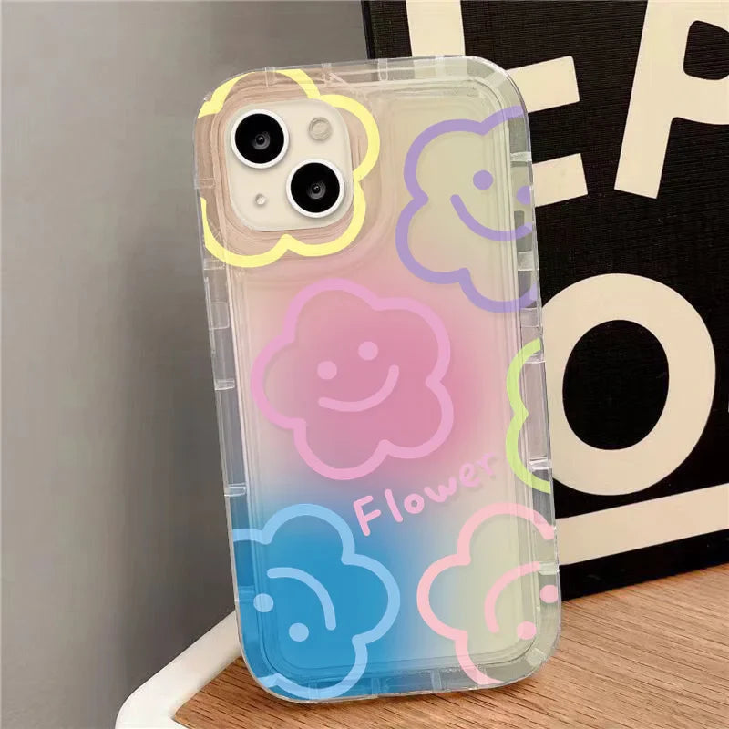 Flower Cute Rainbow Cartoon Smile Cover Phone Case