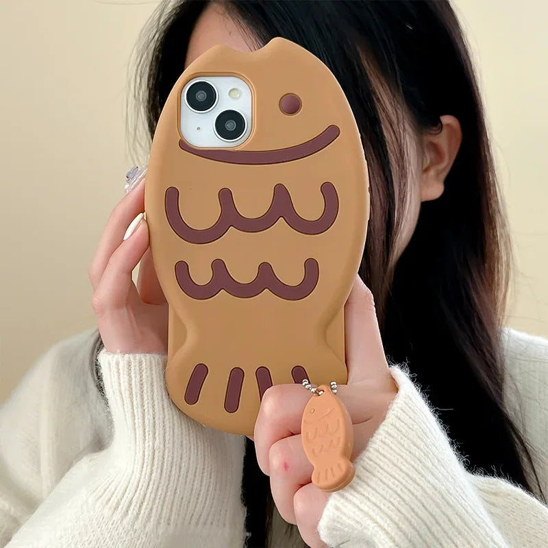 Soft Silicone Cartoon Cute Taiyaki Shockproof Phone Case