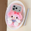 Fashion Cute cartoon Pink Plush Fluffy fur My Melody Phone Case For iPhone
