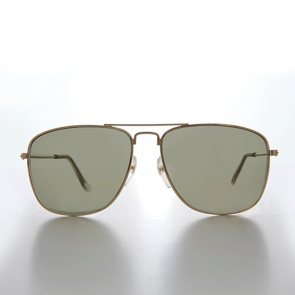 Square 58mm Metal Aviator Sunglasses - Santos