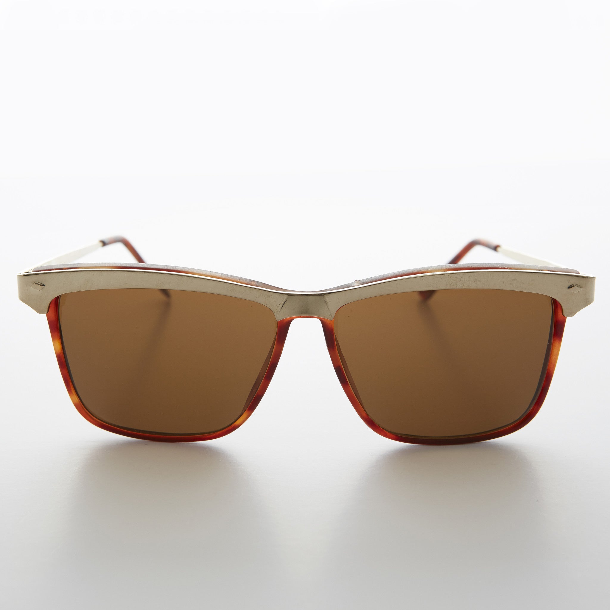 Gold Brow Line Vintage Sunglasses - Spinderella