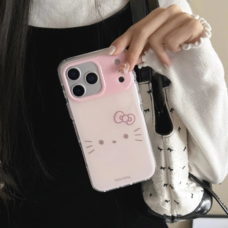 Kawaii Sweet Pink Cartoon Cute Hello Kitty Cat Phone Case For iPhone