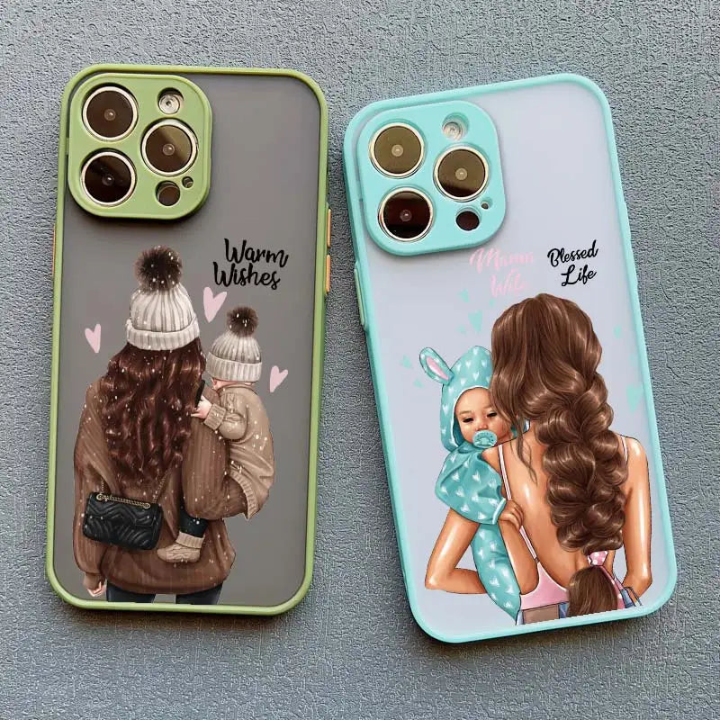 Super Mom Baby Girl Son Phone Case For iPhone