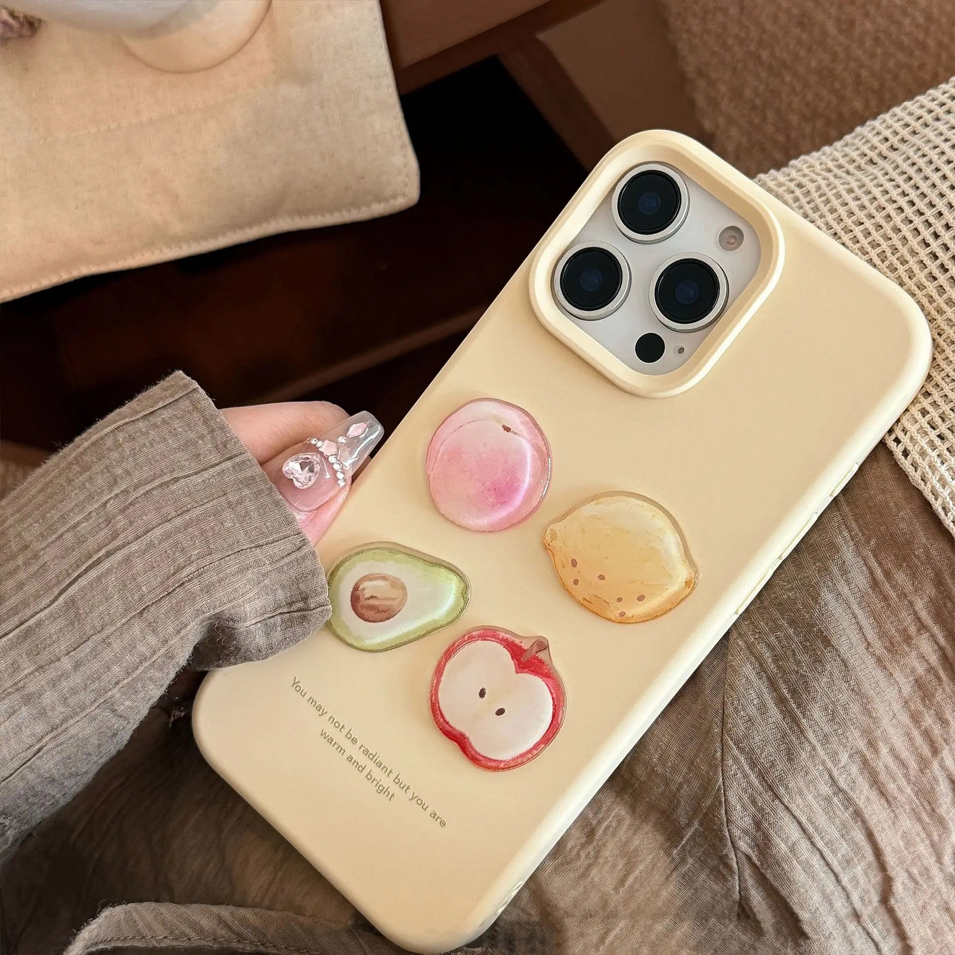 Korean 3D Fruit Graffiti Sticker Phone Case For iPhone