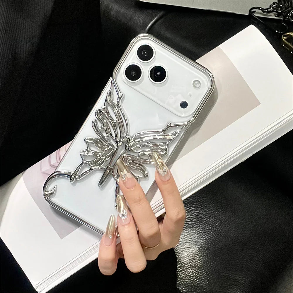 Plating Hollow Butterfly Pattern Case For iPhone