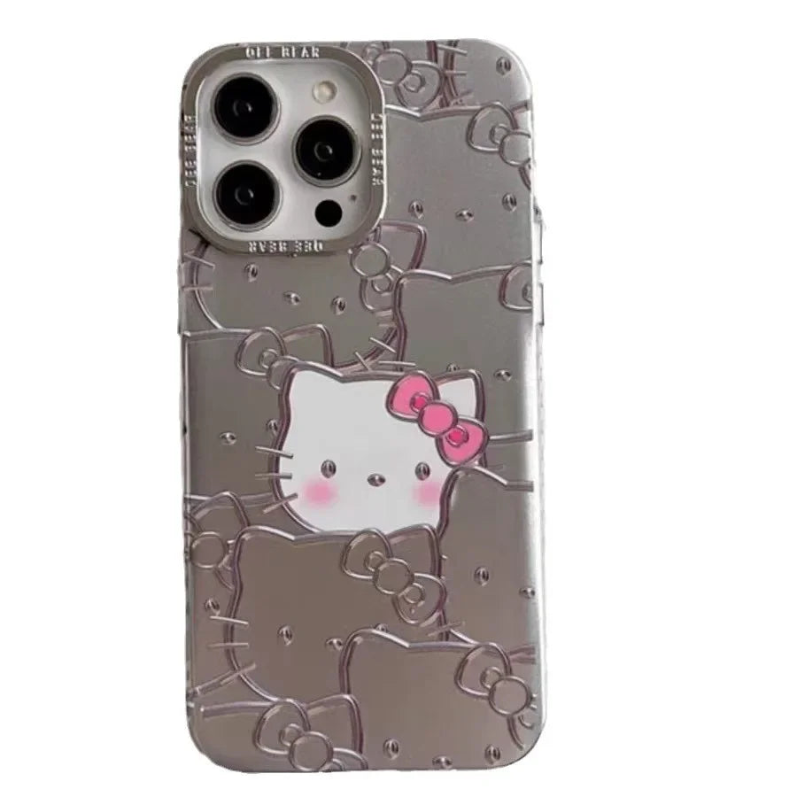 Kawaii Hello Kitty Phone Protective Case Miniso Anime Lovely Girl Good-Looking Full Screen Powder