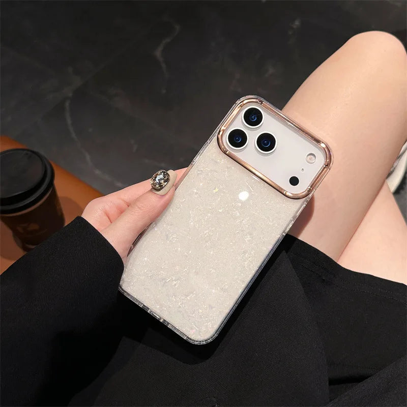 Luxury Glitter Shell Pattern Plating Phone Case For iPhone