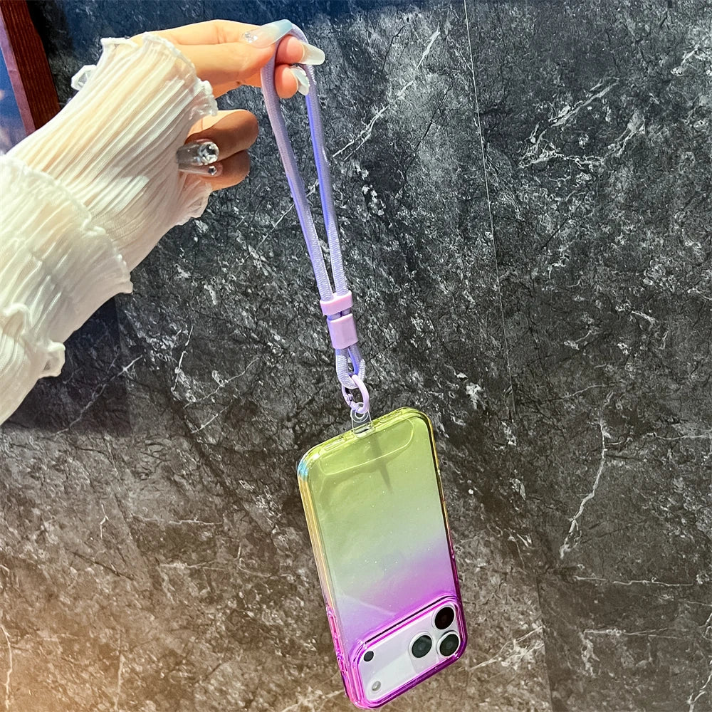 Gradient Colorful Transparent Phone Case For iPhone