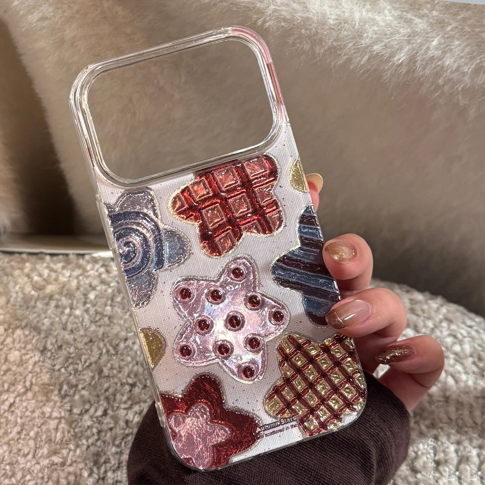 Korean Colorful Stars Glitter Plating Phone Case For iPhone