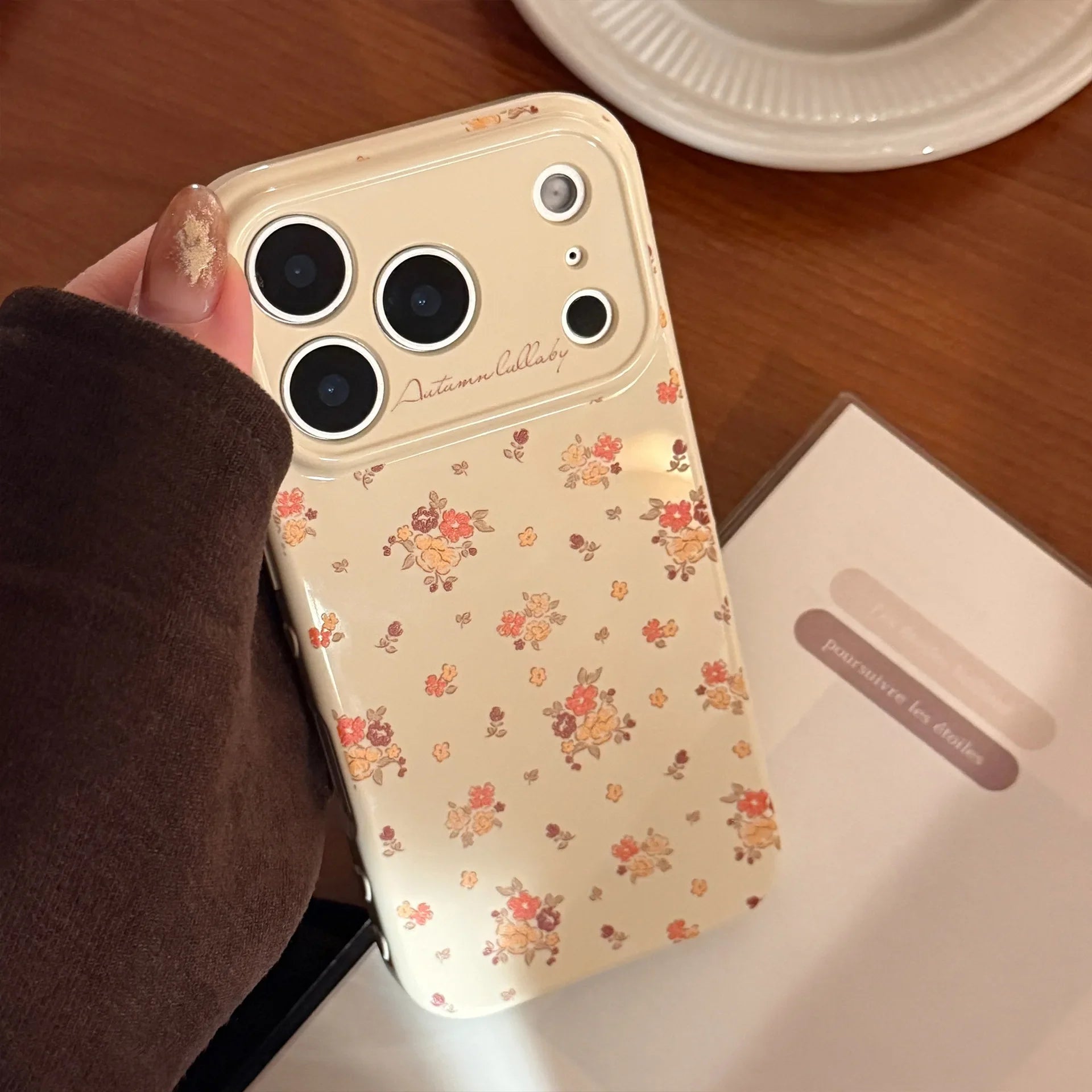 Korean Full Screen Flowers Pattern Soft Phone Case For iPhone