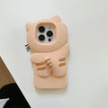 Kawaii 3D Cartoon Hide and Seek Cat Soft Silicone Phone Case For iPhone