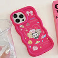 Soft Flower Cute Cat Shockproof Curly Wave Cover Phone Case
