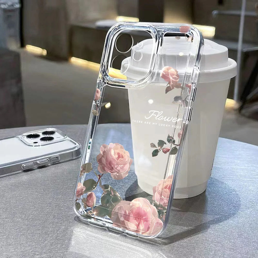 Lotus Flower Transparent Phone Case For iPhone