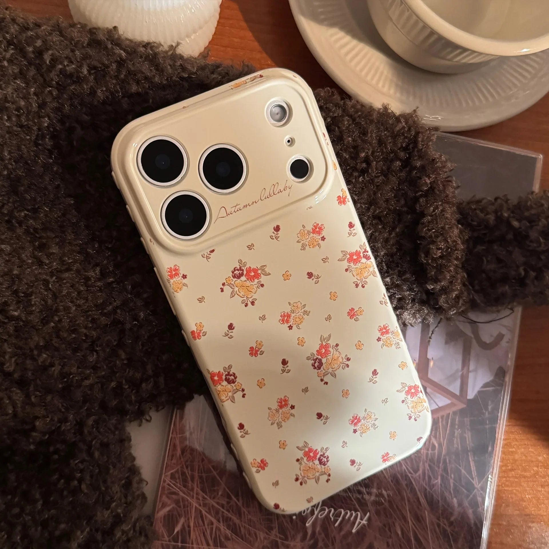 Korean Full Screen Flowers Pattern Soft Phone Case For iPhone
