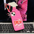 Pink Chic Fresh Clean Bottle Style 3D Cartoon Silicon Rubber Soft Phone Case