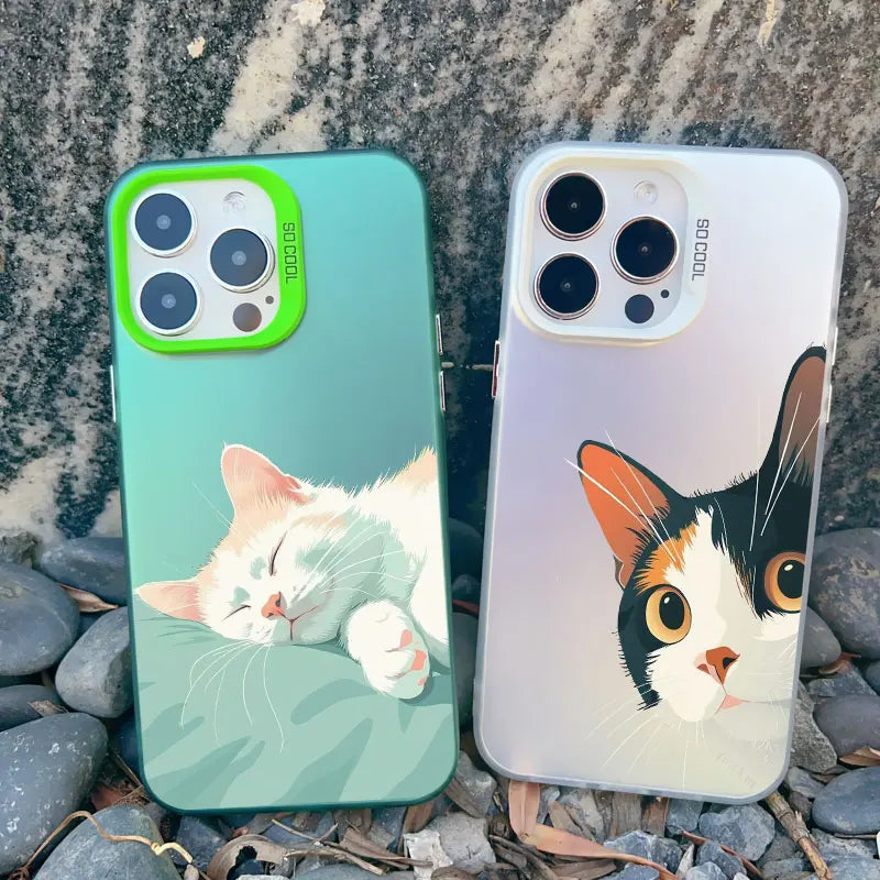 Naughty Kitten Funny Cat Art Phone Case For iPhone