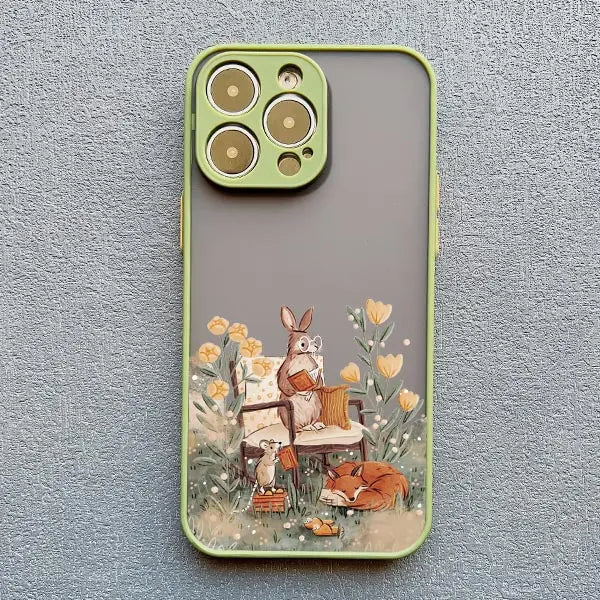 Cartoon Animal Bear Fox Squirrel Phone Case For iPhone