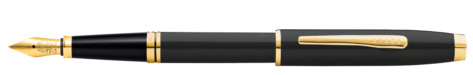 Coventry Black Lacquer with Gold-Tone Fine Nib Fountain Pen