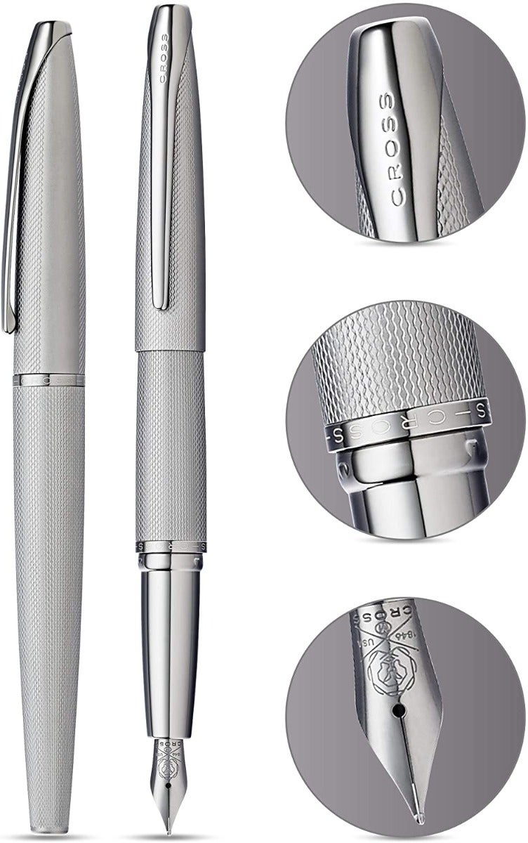 ATX® Sandblasted Titanium Gray Stainless Steel Medium Nib Fountain Pen