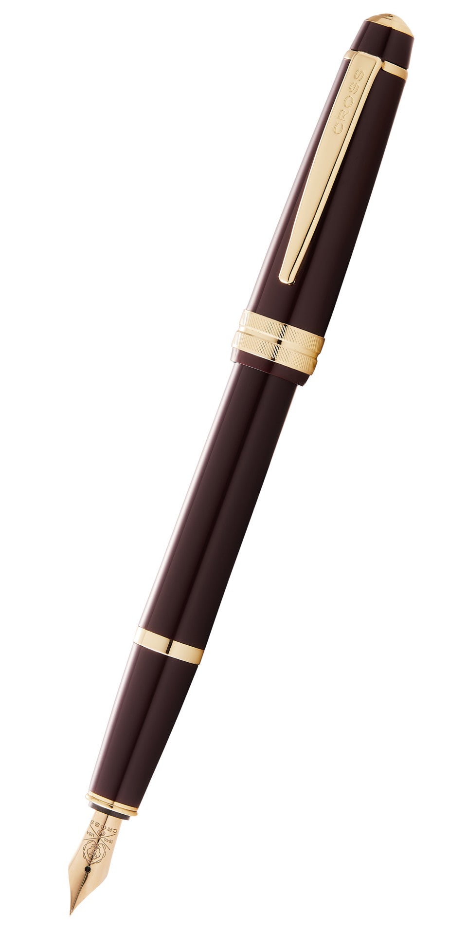 Bailey Light™ Polished Burgundy Resin and Gold Tone Fine Nib Fountain Pen