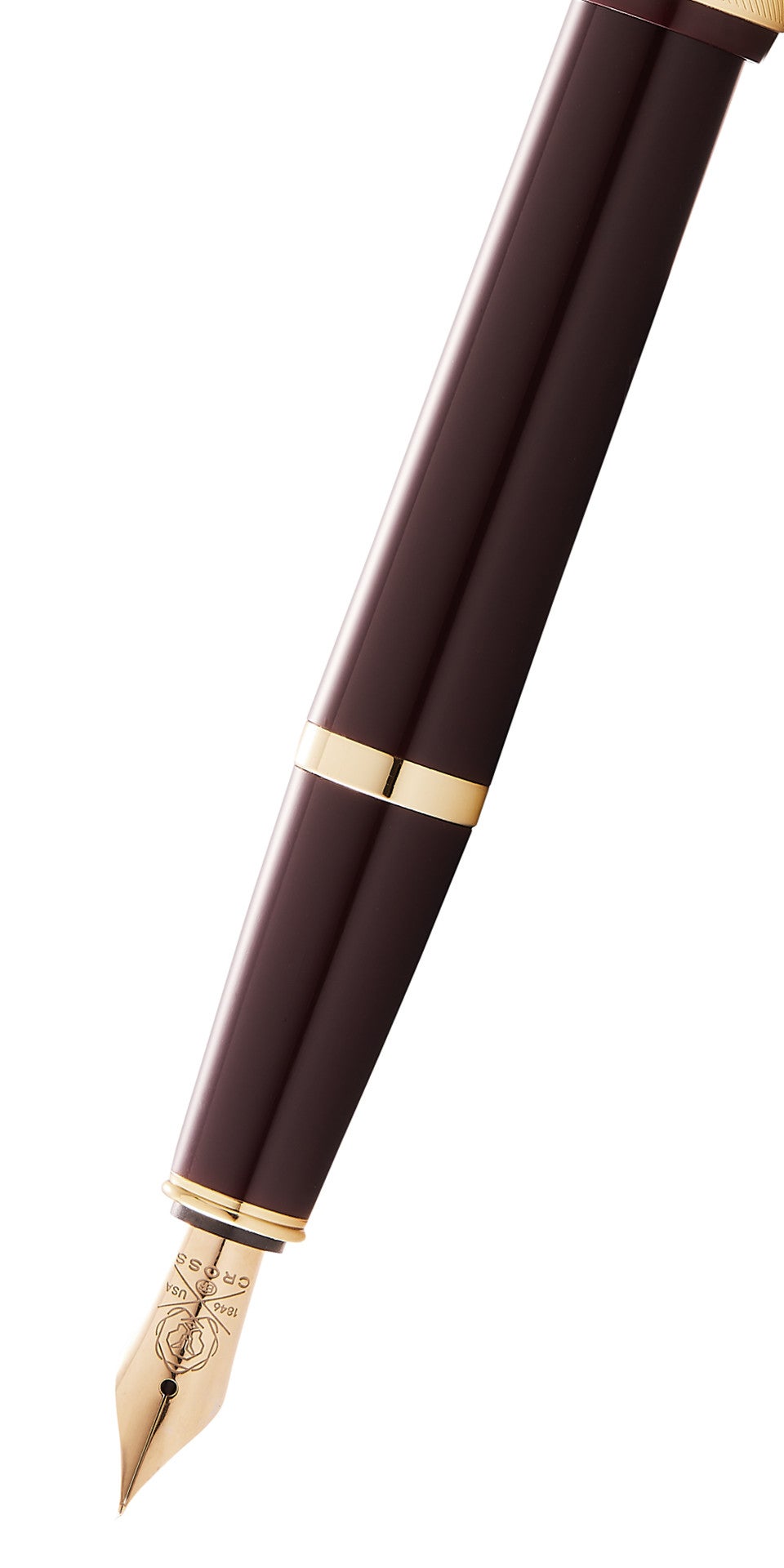 Bailey Light™ Polished Burgundy Resin and Gold Tone Fine Nib Fountain Pen
