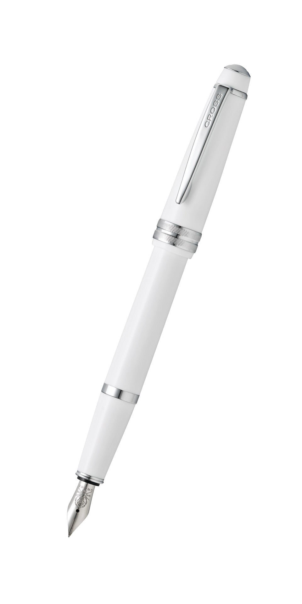 Bailey Light™ Polished White Resin Medium Nib Fountain Pen