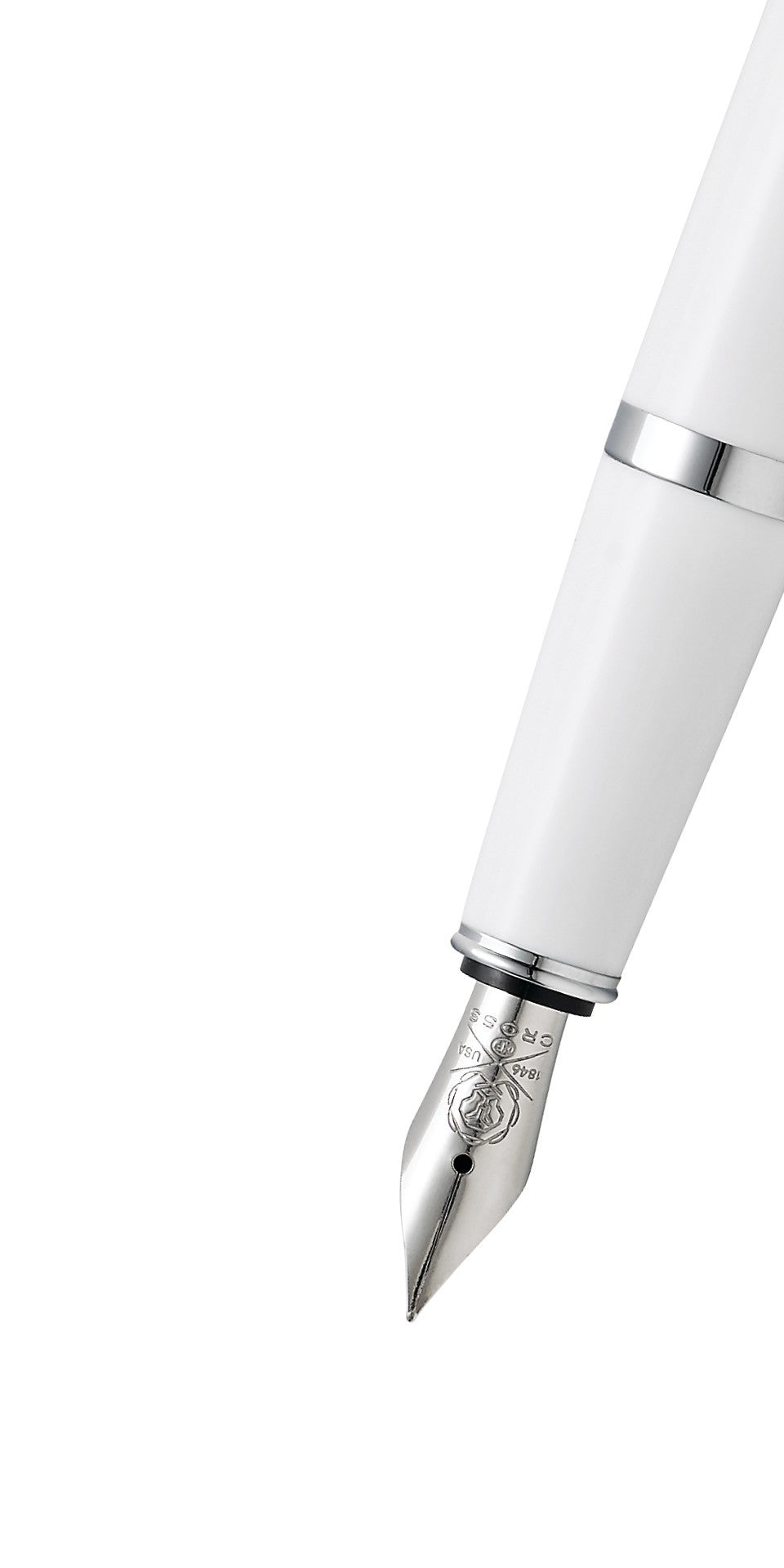 Bailey Light™ Polished White Resin Medium Nib Fountain Pen