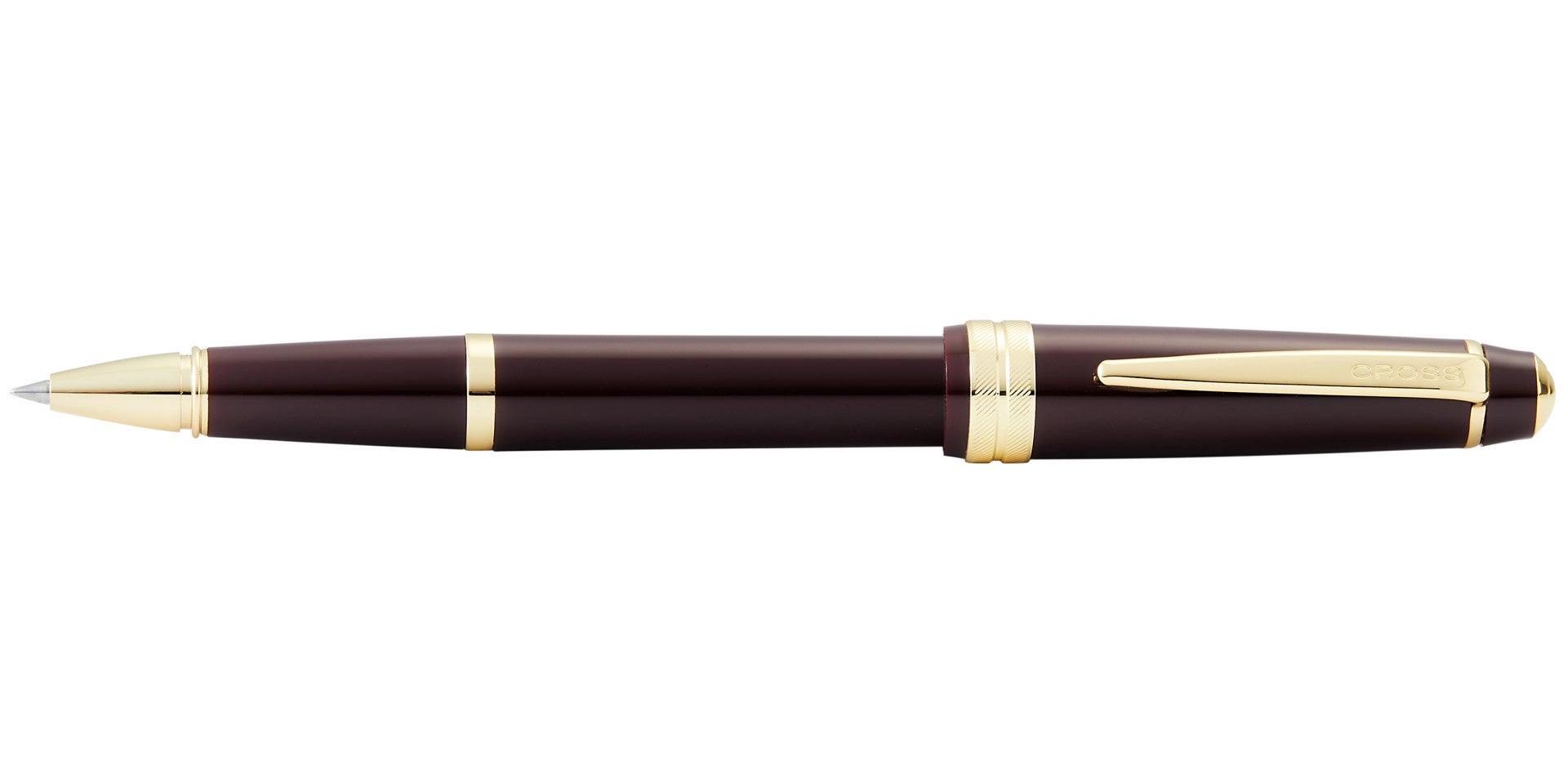 Bailey Light™ Polished Burgundy Resin and Gold Tone Rollerball Pen