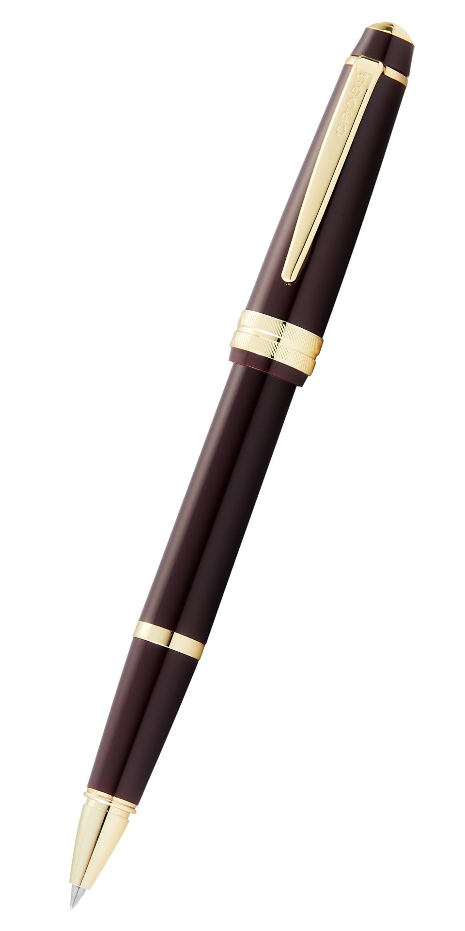 Bailey Light™ Polished Burgundy Resin and Gold Tone Rollerball Pen