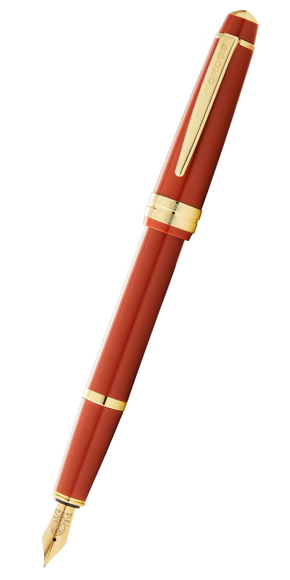 Bailey Light™ Polished Amber Resin and Gold Tone Fine Nib Fountain Pen