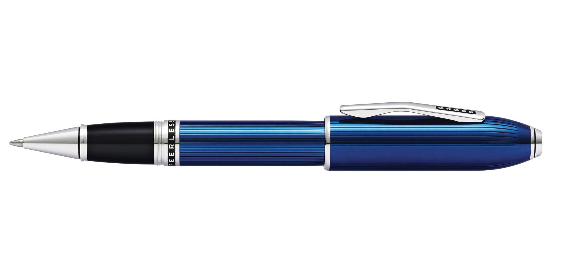 Peerless™ Translucent Quartz Blue Engraved Lacquer Platinum Plated Appointments Rollerball Pen