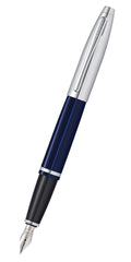 Calais™ Chrome & Blue Lacquer Stainless Steel Medium Nib Fountain Pen