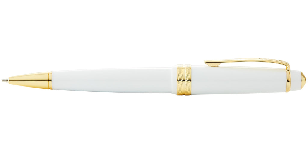 Bailey Light™ Polished White Resin and Gold Tone Ballpoint Pen