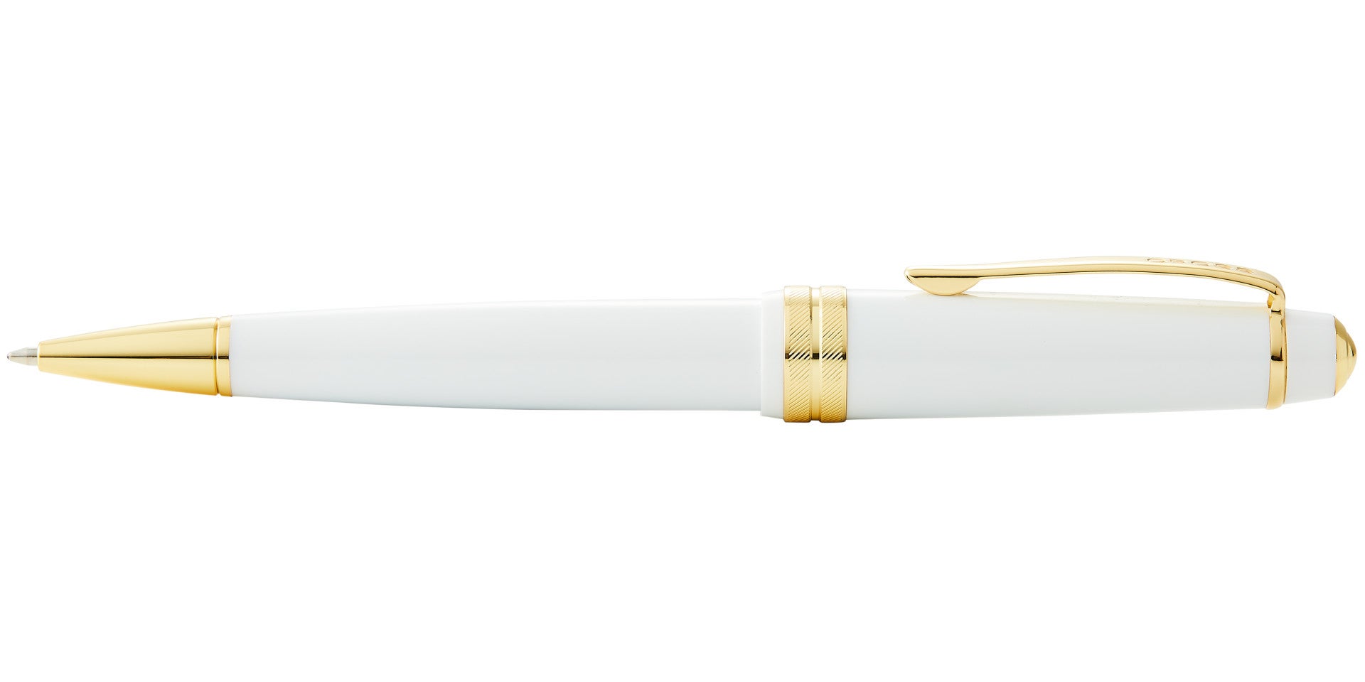 Bailey Light™ Polished White Resin and Gold Tone Ballpoint Pen