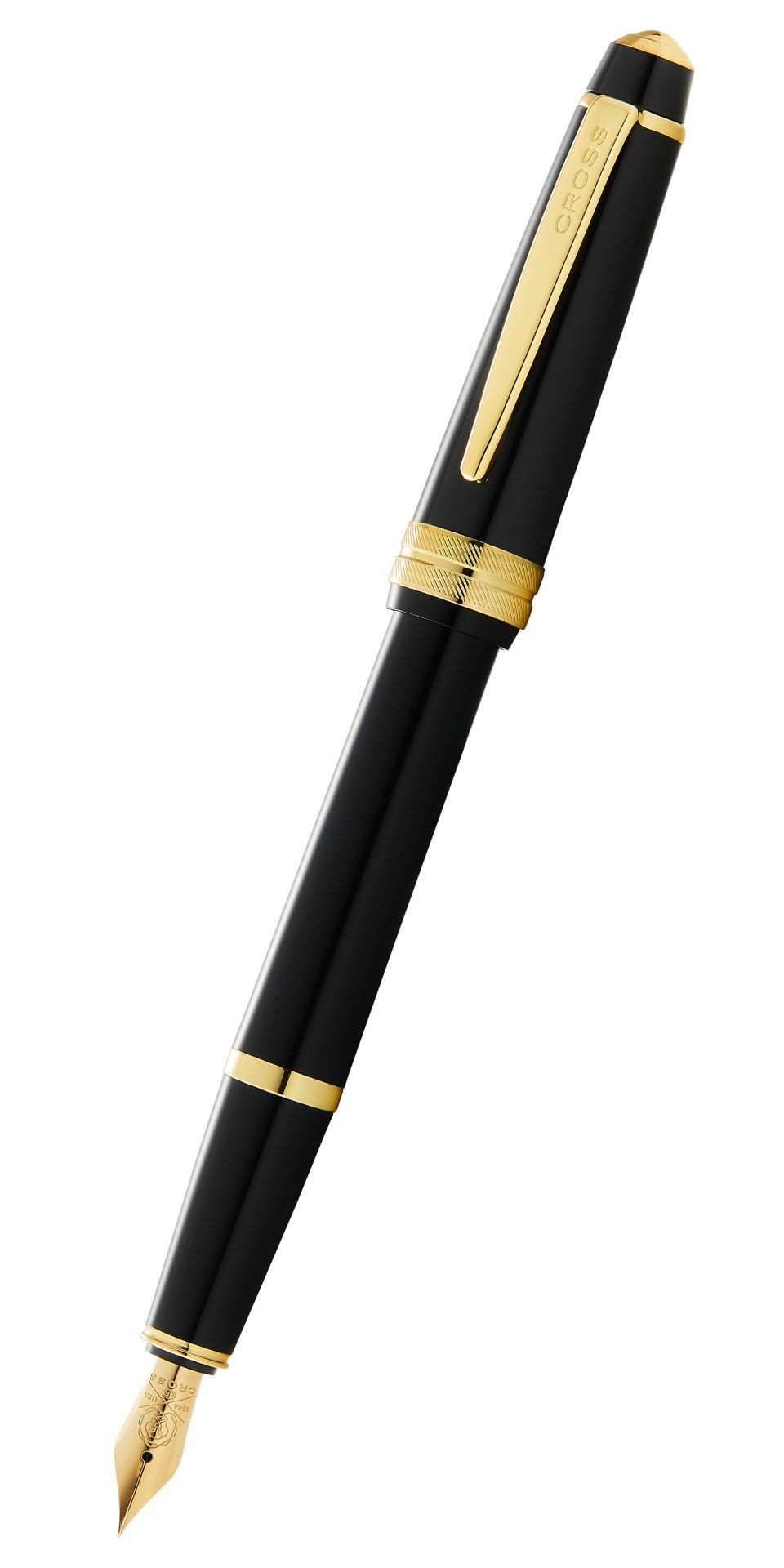 Bailey Light™ Polished Black Resin and Gold Tone Extra-Fine Nib Fountain Pen
