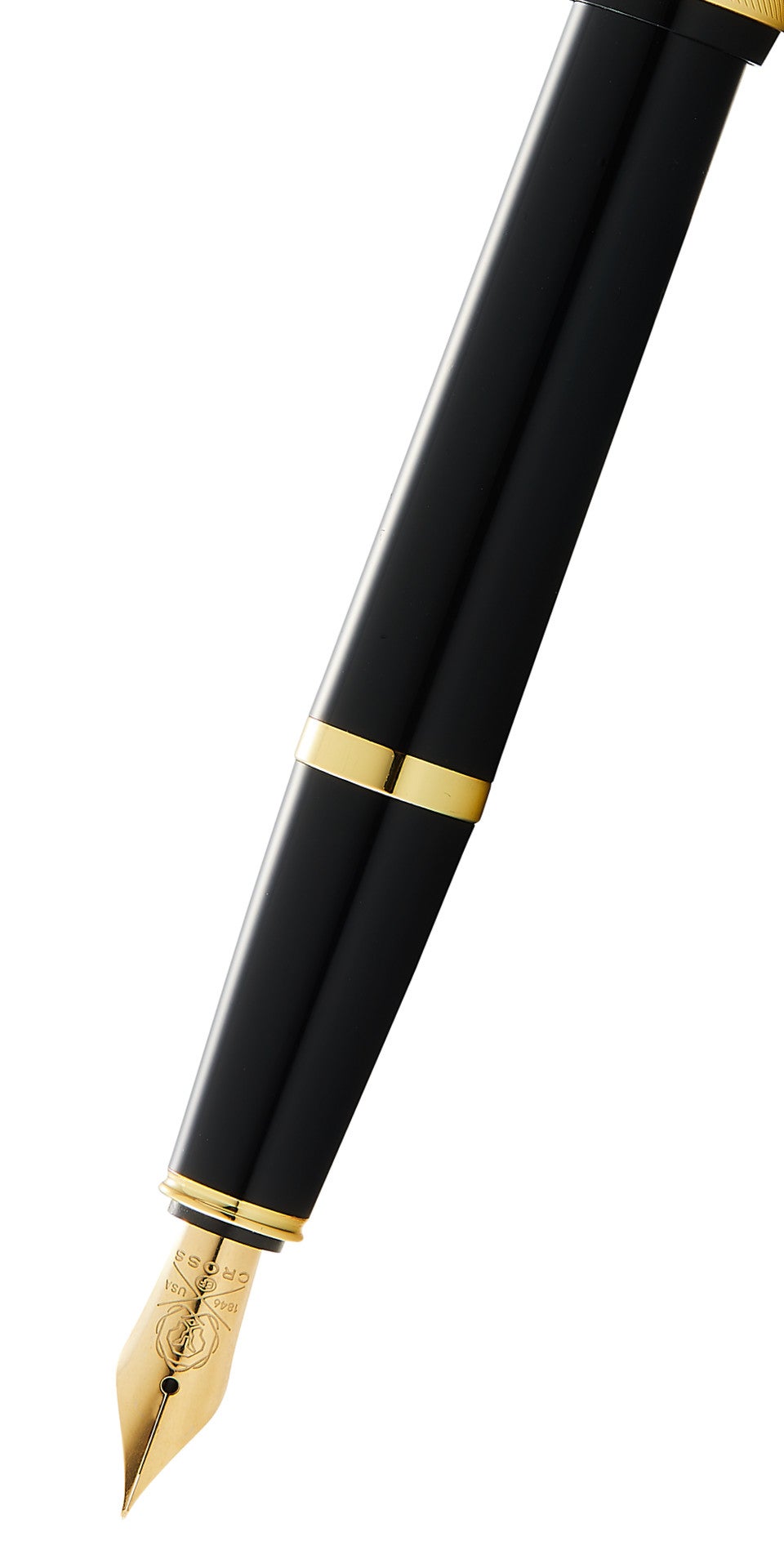 Bailey Light™ Polished Black Resin and Gold Tone Medium Nib Fountain Pen