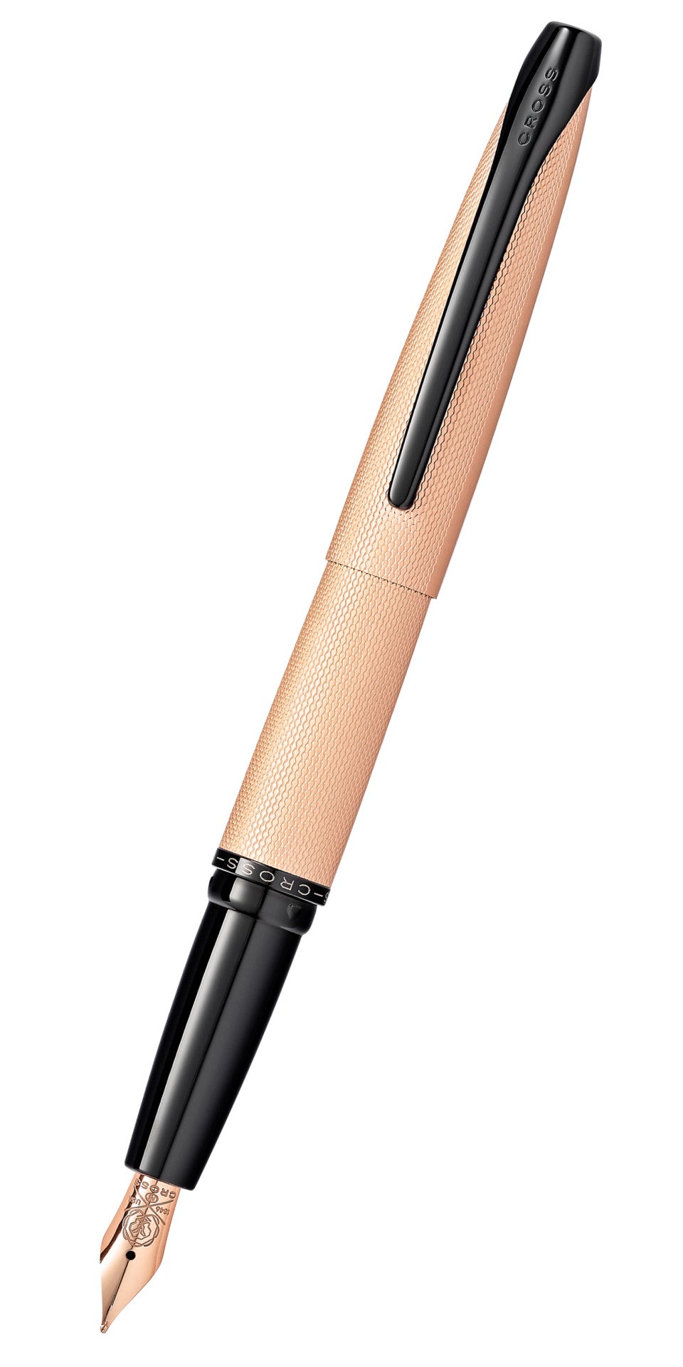 ATX® Brushed Rose Gold Stainless Steel Fine Nib Fountain Pen